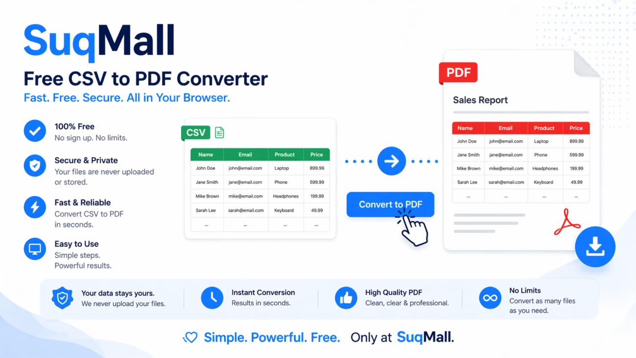 Free Online CSV To PDF Converter Web Tool Guide