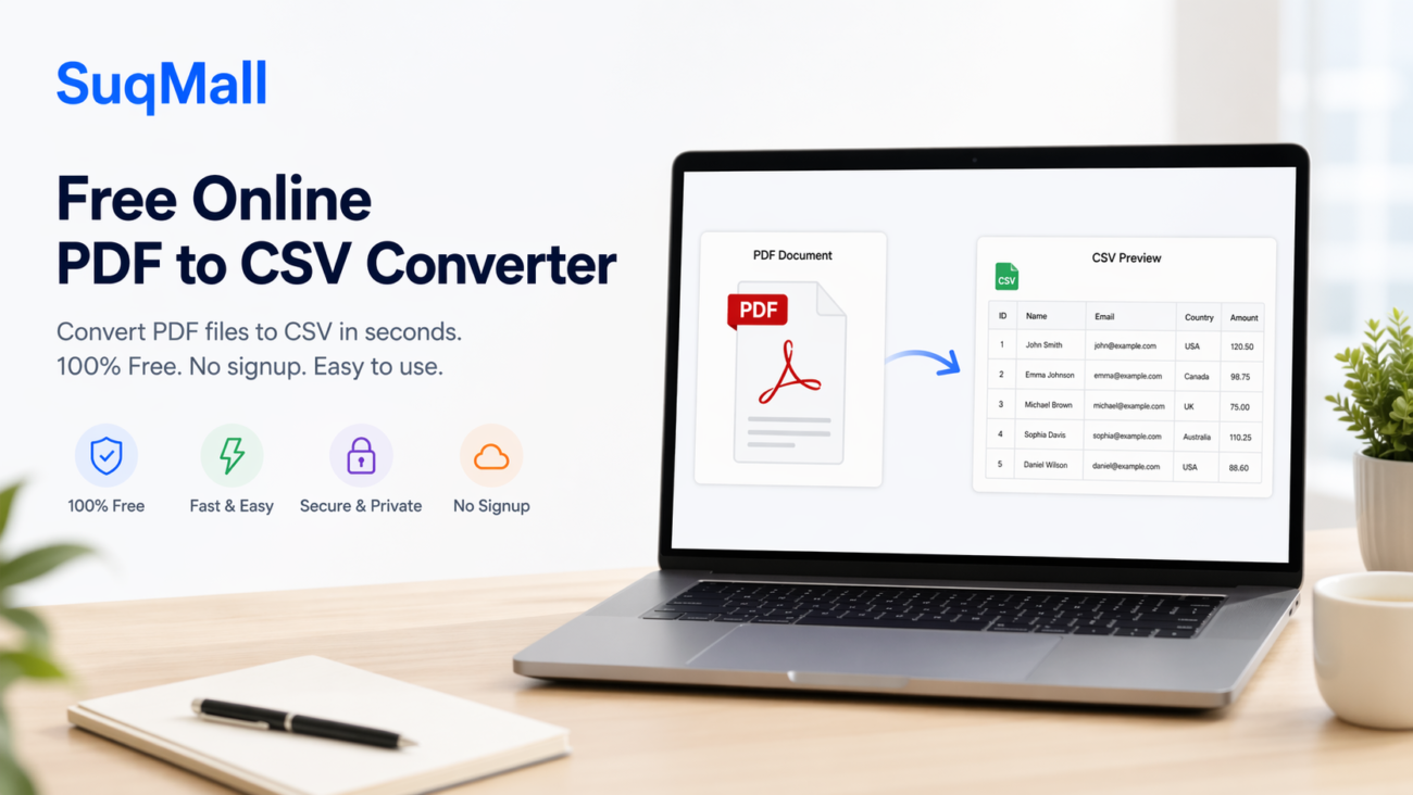 Free Online PDF To CSV Converter Web Tool Guide