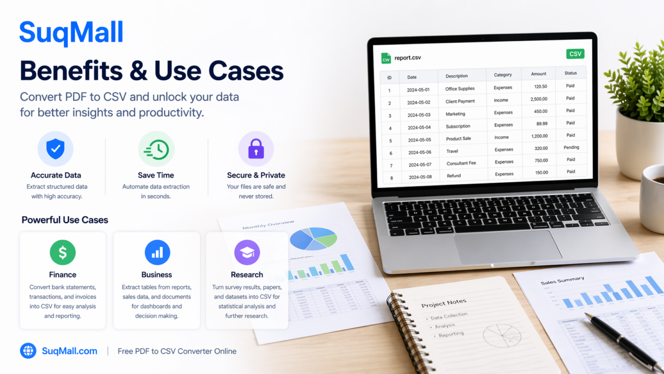 Free Online PDF To CSV Converter Web Tool Guide