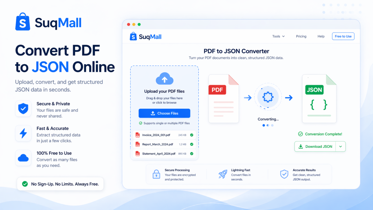 Free Online PDF To JSON Converter Web Tool Guide: Convert PDF to JSON with Our Free Online Tool 2 Free Online PDF To JSON Converter Web Tool Guide