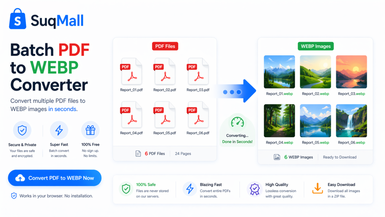 Free Online PDF To WEBP Converter Web Tool Guide