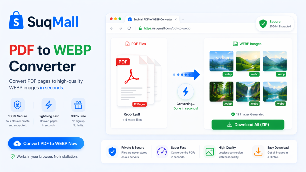 Free Online PDF To WEBP Converter Web Tool Guide