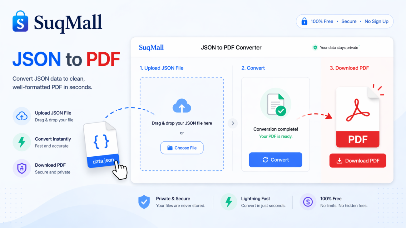 Free Online JSON To PDF Converter Web Tool Guide