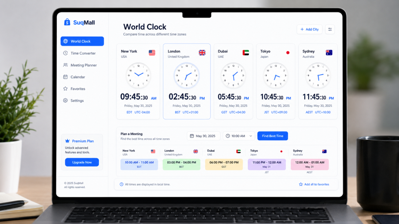 SuqMall Time Zone Converter Tool Guide